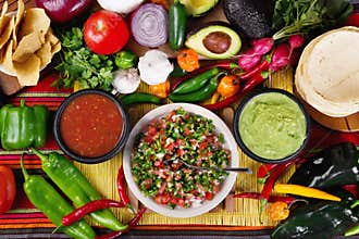 Traditional mexican salsas