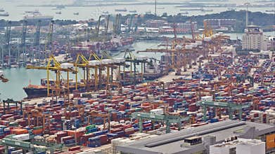 Timelapse of the port of Singapore