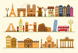 Vector color travel icon set