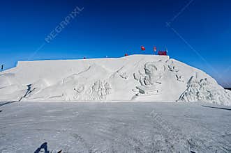 Snowman at Jingyuetan, Changchun, China