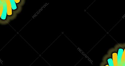 A transparent background video featuring smooth animated edges in vibrant green and yellow,