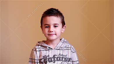 Little boy drinking milk