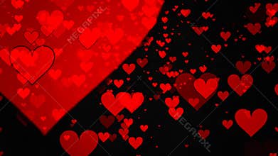 Hearts on black background