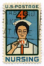 Vintage stamp for nurses
