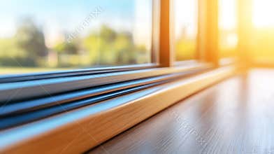 Sunlight streaming through a window frame highlights a professionally installed rubber seal, showcasing quality craftsmanship and
