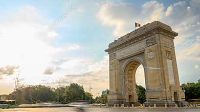 Time lapse of cars moving near the Trium