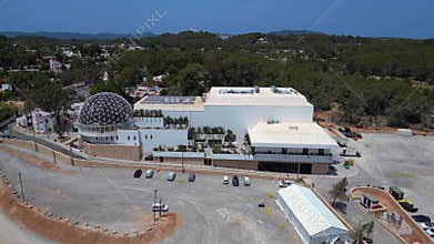 5.6.25 Ibiza Esp, UNVERS biggest club, dome. Gorgeous aerial view flight drone