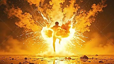 axerophthol directive explosion, radiant and animated indiana Generative AI