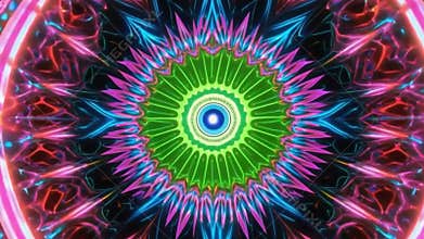 Neon Kaleidoscope Vision in 4K Loop – Hypnotic Fractal Portal