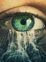 Eye and waterfall