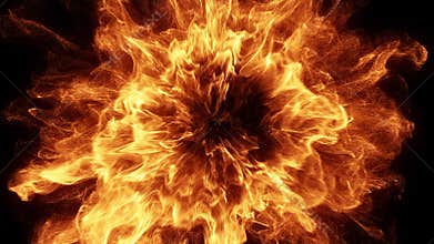 Rising Tension Explosion Isolated On Black Background