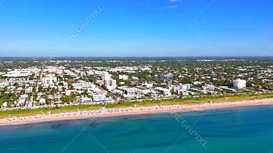 Aerial panorama Delray Beach Florida 2025