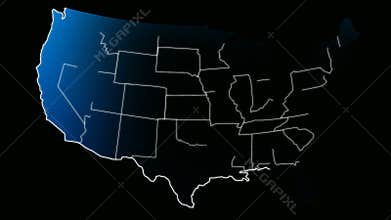 USA Map Veins Growth