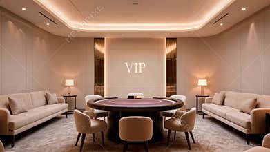 VIP Casino Room, Exclusivity, High-End Experience, Private Gaming. Ideal for luxury resorts, VIP services, premium