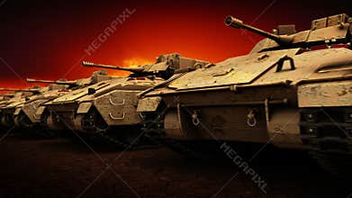 Military Tanks, Seamless Loop
