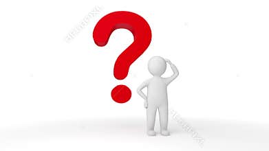 3d human with a red question mark