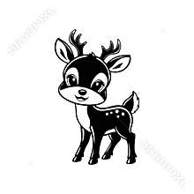 Adorable Baby Deer Silhouette Vector Illustration