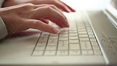 Time lapse of businesswoman typing on pc HD 1080i