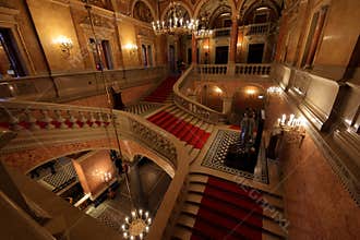 Hungarian State Opera (Magyar Allami Operahaz), a venue with ceiling frescoes