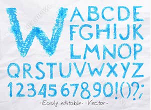 Alphabet pastel blue