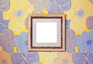 Wooden frame on the wall
