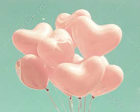 Pink Heart-shaped balloons