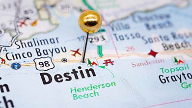 Destin Florida Emerald Coast Beach Map
