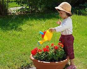 Watering girl