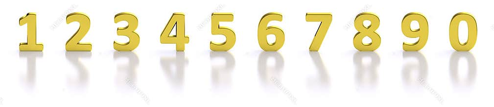 Golden number isolated numerical sign