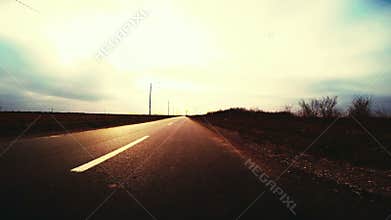 Driving in the sunset movie with sound