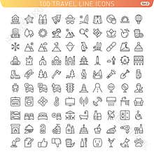 Travel Line Icons for Web and Mobile.