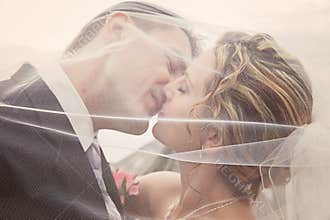 Bride and groom romance
