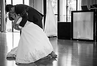 Wedding couple dancing