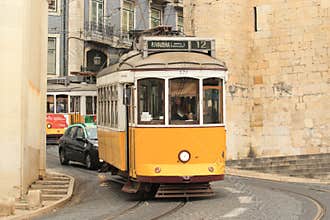 Historic tram in Lisbon