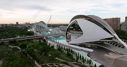 Aerial view of the City of Arts and Sciences in Valencia, Spain