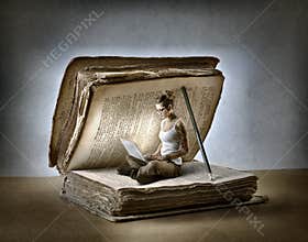 Reading a book