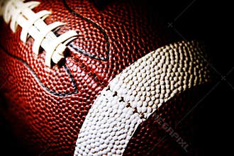 Macro of an American football