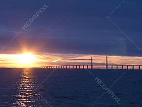 Sunset at Öresundsbron