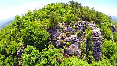 Aerial shenandoah valley blue ridge mountains
