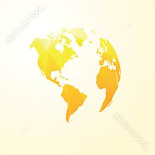 Yellow world map america transparent