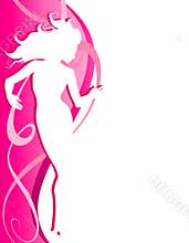 Pink White Fashion Silhouette