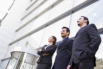 Group of business people outside office