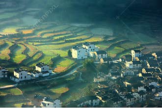 Chinese village and terrace
