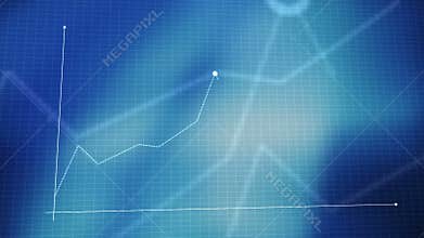 Animated Infographics Linear Graph Chart as Technology, Business, Finance or Economy concept