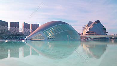 Spain valencia sun light opera and planetarium 4k time lapse