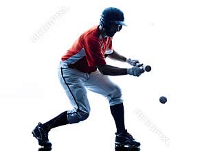 Man baseball player silhouette isolated