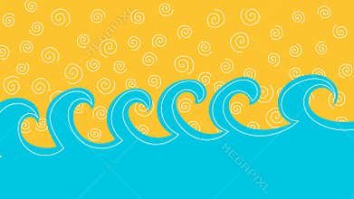 Sea waves and sand or sky loop animation