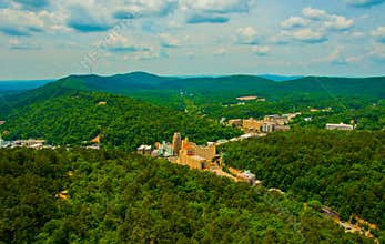 Ozark Mountains Surrounding Hot Springs Arkansas City Cut in Forests