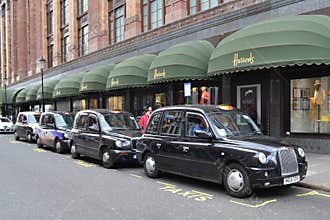 London black cabs Harrods department store