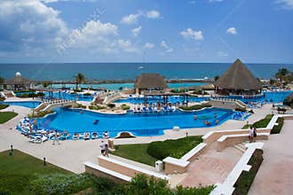 Vacation resort pool area